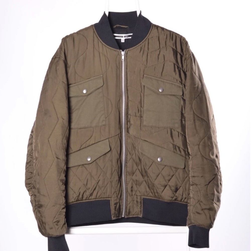 Alexander McQueen Quilted Bomber Jacket - Khaki